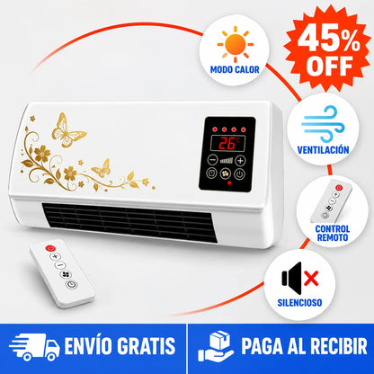 Aire Acondicionado Portátil de Pared 2x1  – Modo Calor y Ventilación con Control Remoto · 45% OFF