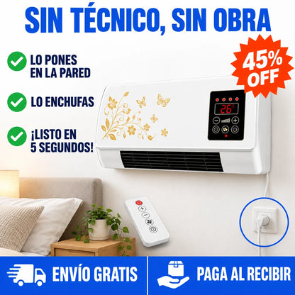 Aire Acondicionado Portátil de Pared 2x1  – Modo Calor y Ventilación con Control Remoto · 45% OFF