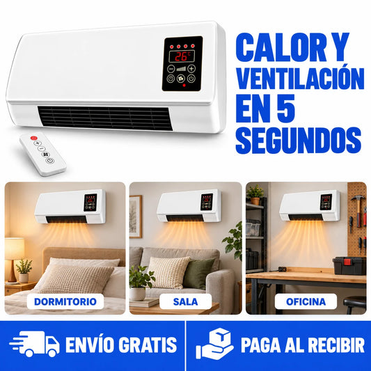 Aire Acondicionado Portátil de Pared 2x1 – Modo Calor y Ventilación con Control Remoto · 45% OFF